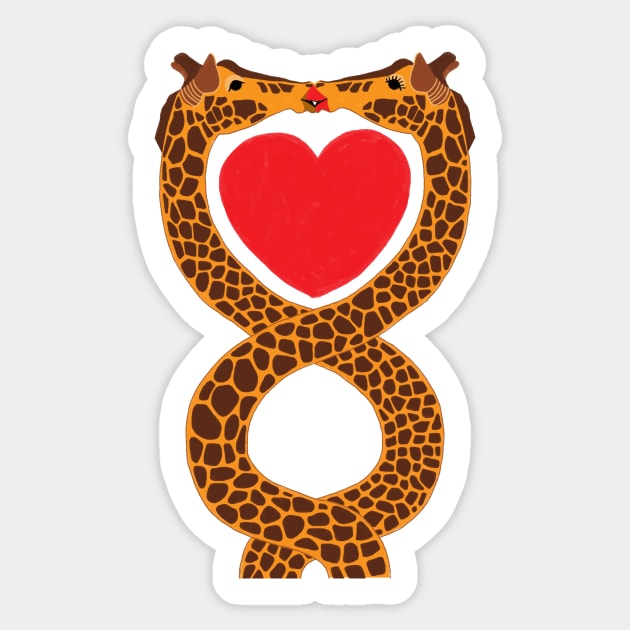 Giraffe love Sticker by Réka Sajó